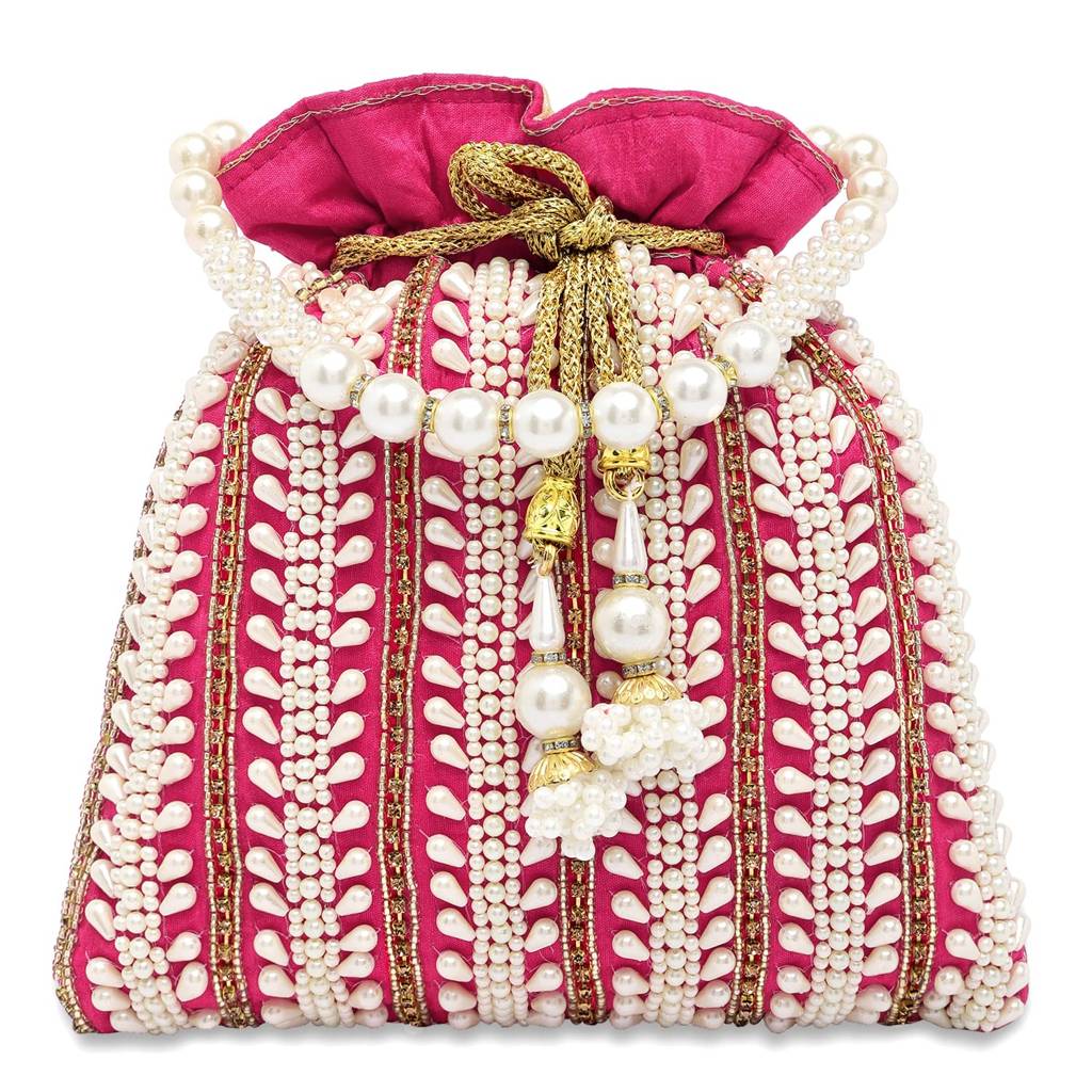 Potli Bags - For Women Girls Evening Bag Clutch Ethnic Bride Purse With Drawstring : P82RP