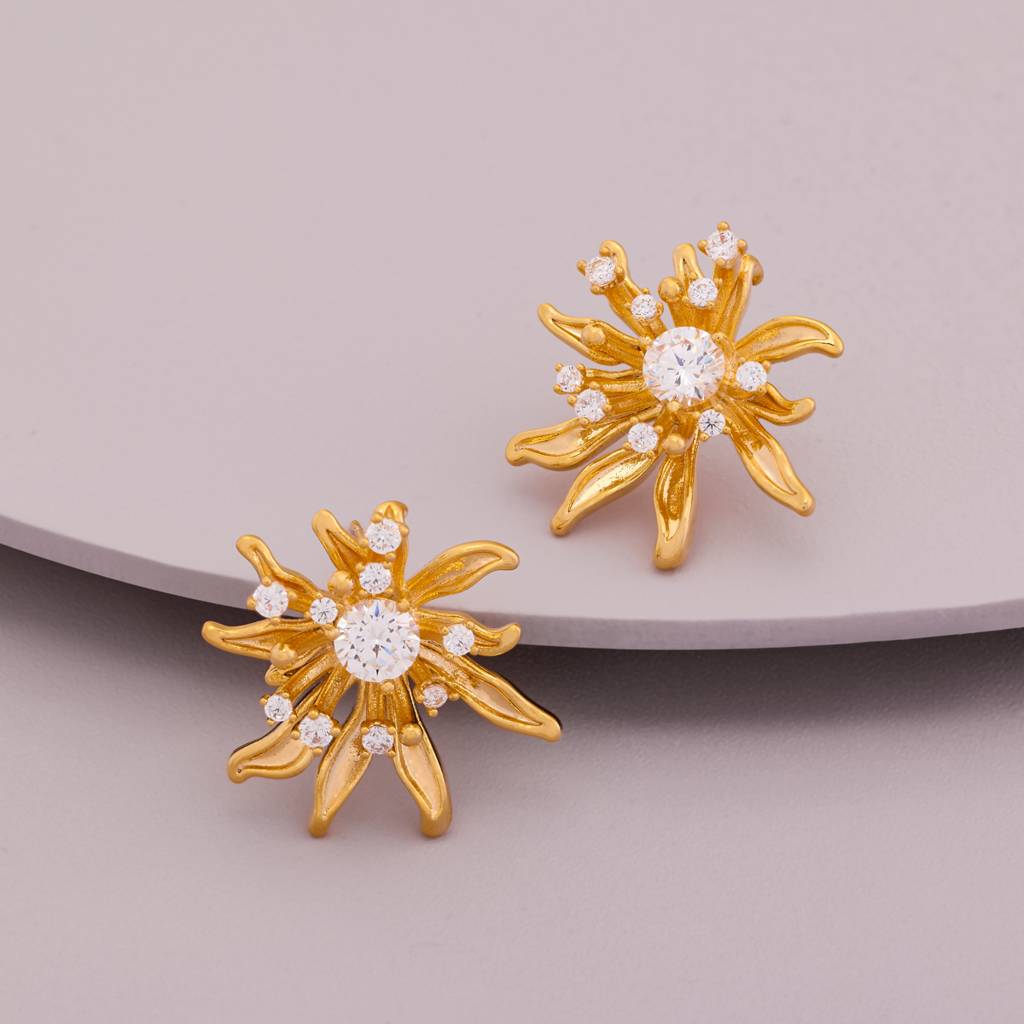 White Gold - Plated Casual Wear Trendy Zircon Earring - 464516 : 464516