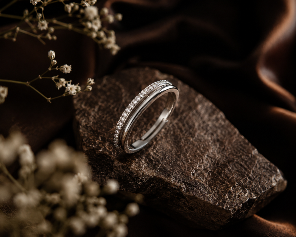 SAMIKA 925 Sterling Silver Swan Crystal Adjustable Ring · Eternz