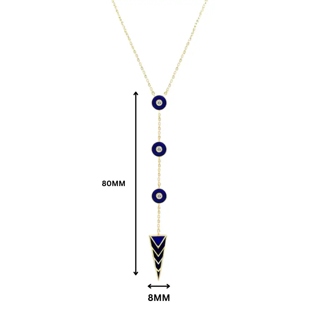 Indira Blue Enamel Moissanite Lariat Necklace : AN288SYMW