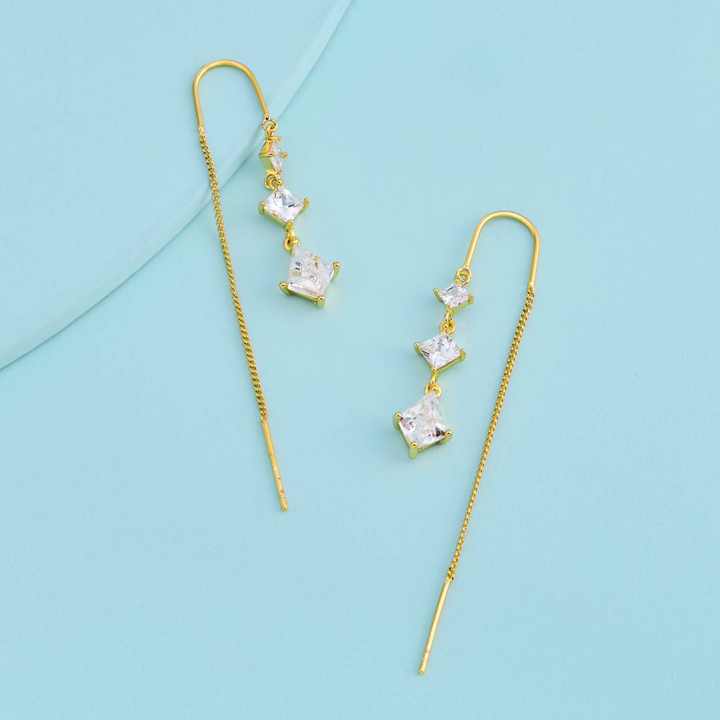White Gold - Plated Casual Wear Trendy Zircon Earring - 460139 : 460139