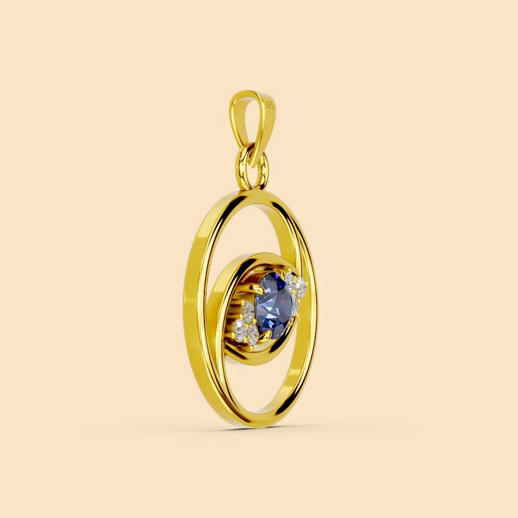 22K Gold Vermeil |Evil Eye Pendant (Without Chain)| Pure 925 Sterling Silver With The Thickest Gold Layer : TSPN-EVI-22K-13052