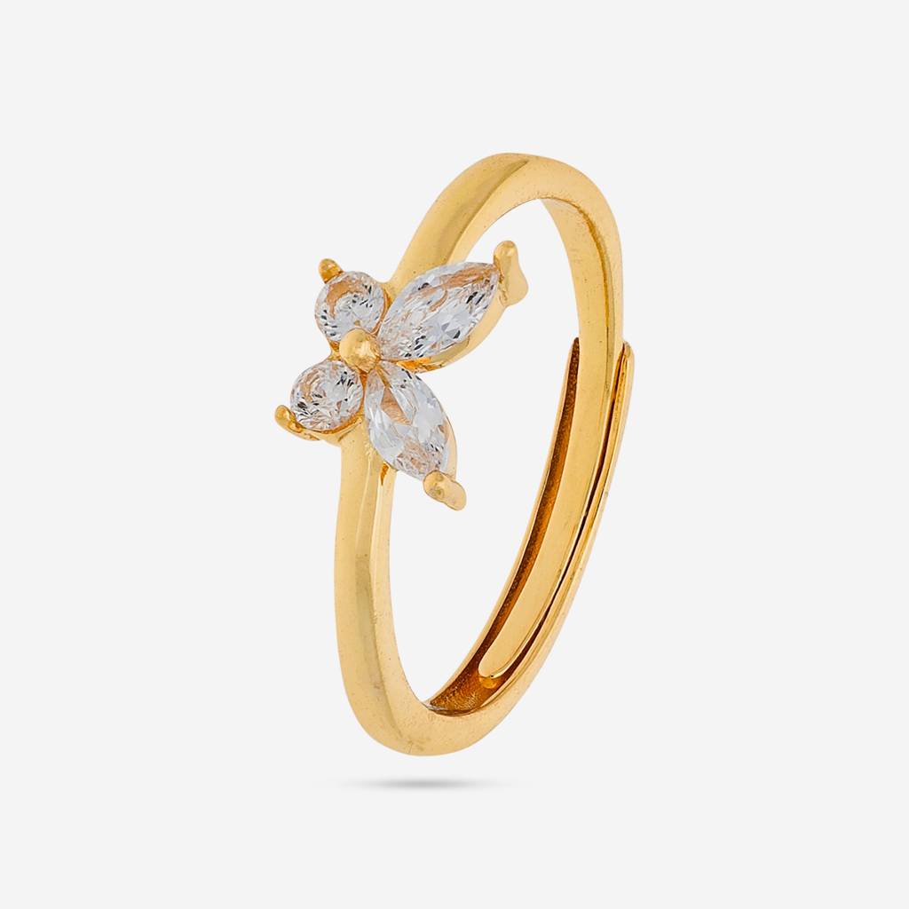 White - Plated Office Wear Silver Finger Ring - 453294 : 453294
