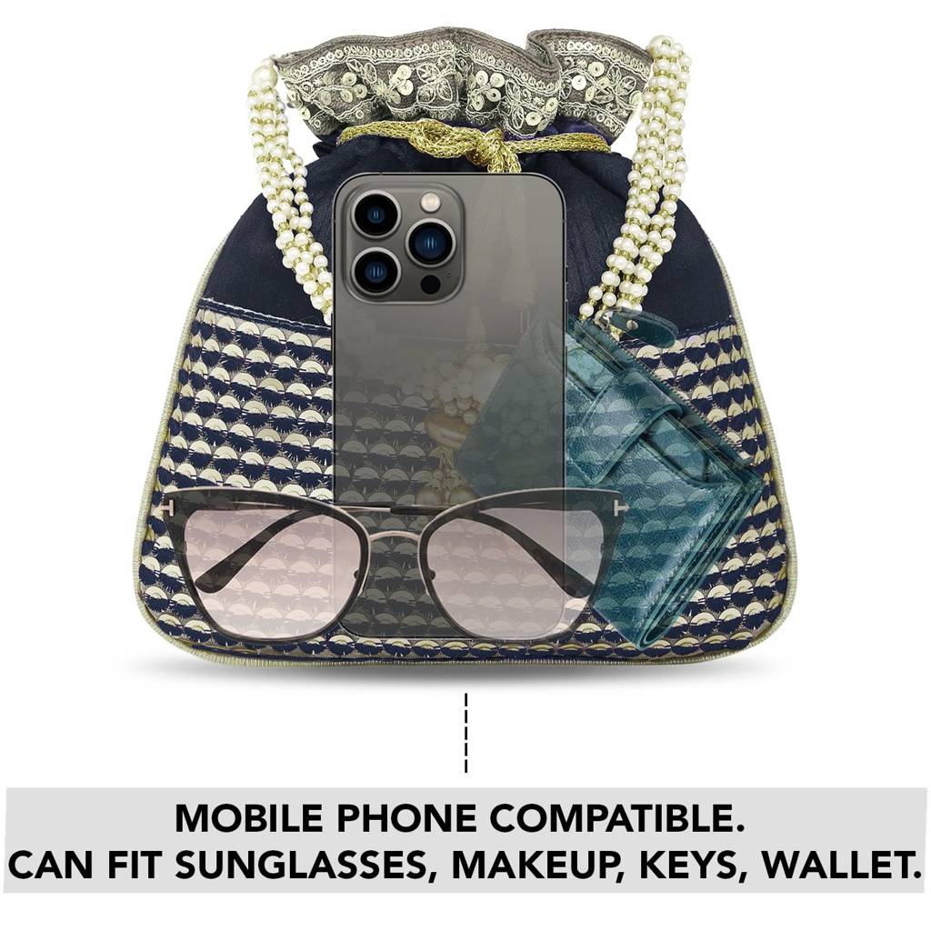 Ethnic Potli Bag For Women Handmade Purse Evening Handbags Stylish Bridal Fashion Clutch Bag Gift For Girls (P05B) : P05B