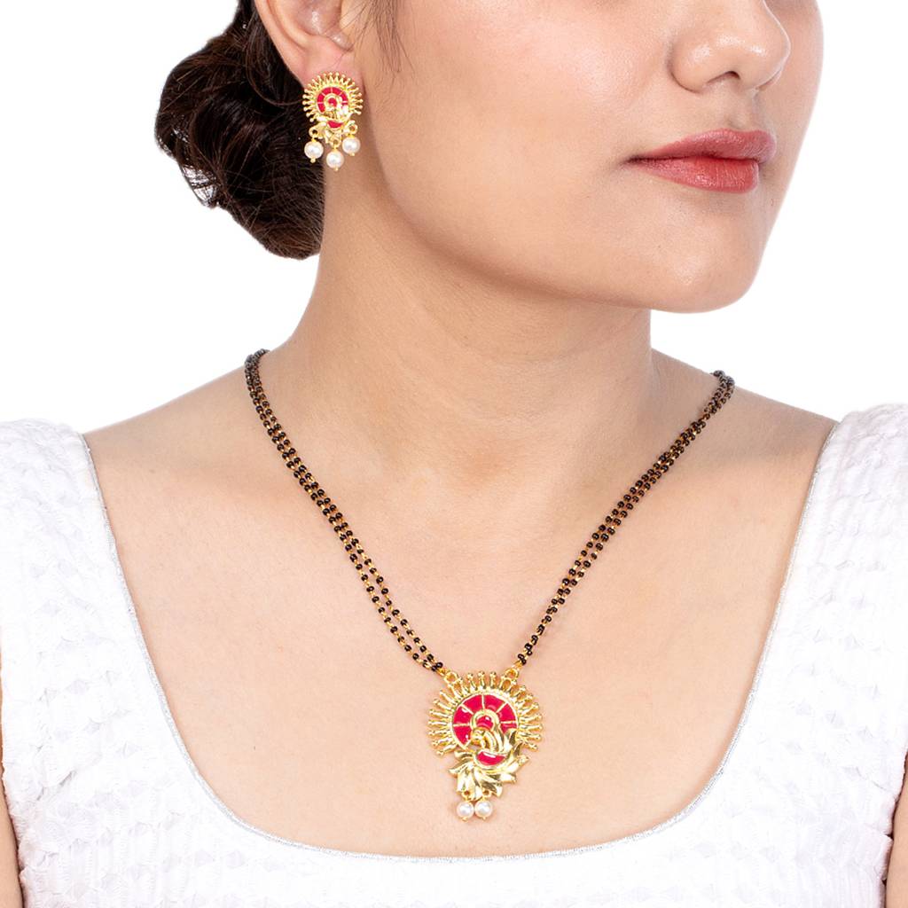 Apsara Peacock Design Mangalsutra Set : 8905124133950