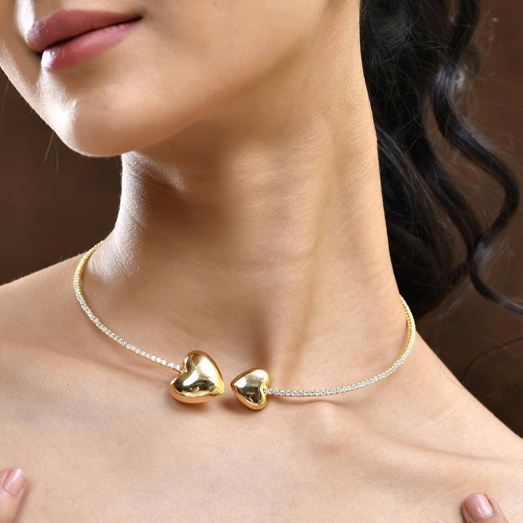 Timeless Sparkle L'Amour Gold Hasli Necklace : 8905124552171