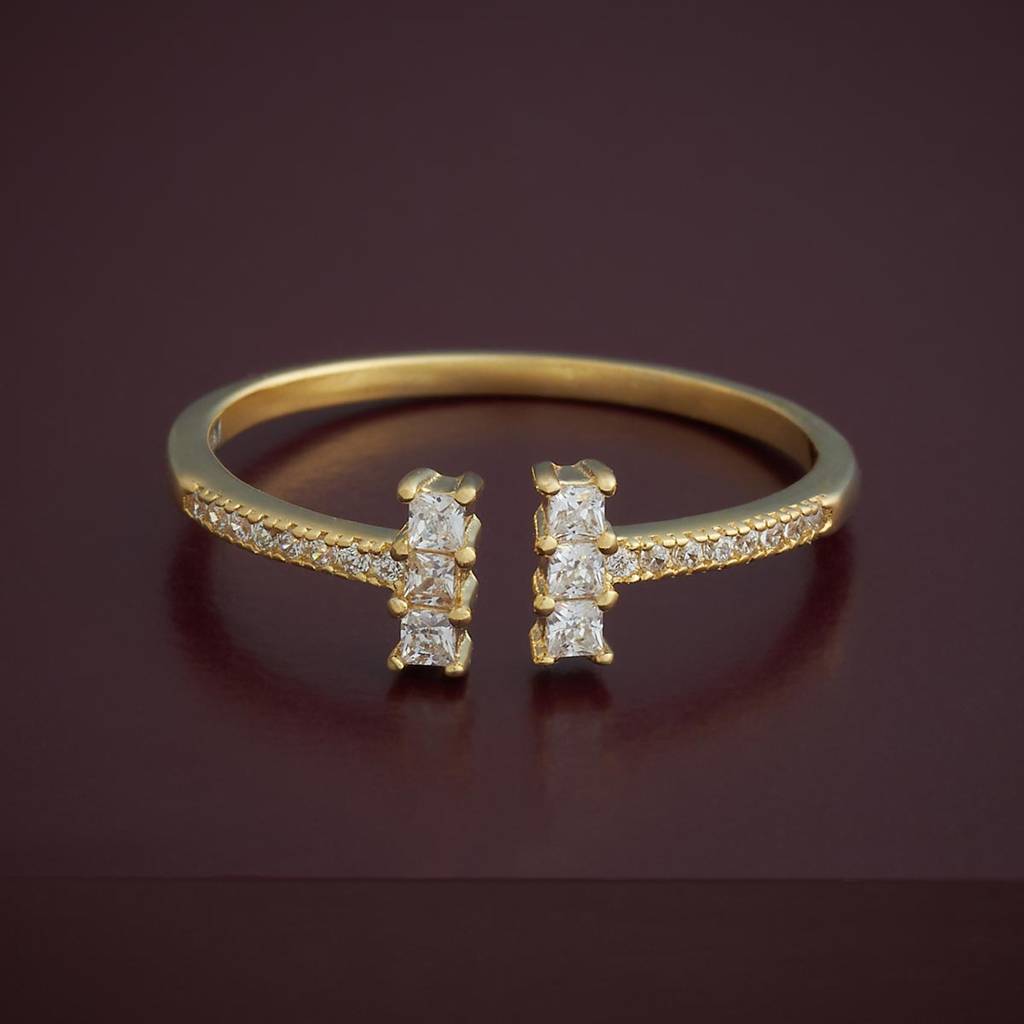 White - Plated Office Wear Silver Finger Ring - 436655 : 436654
