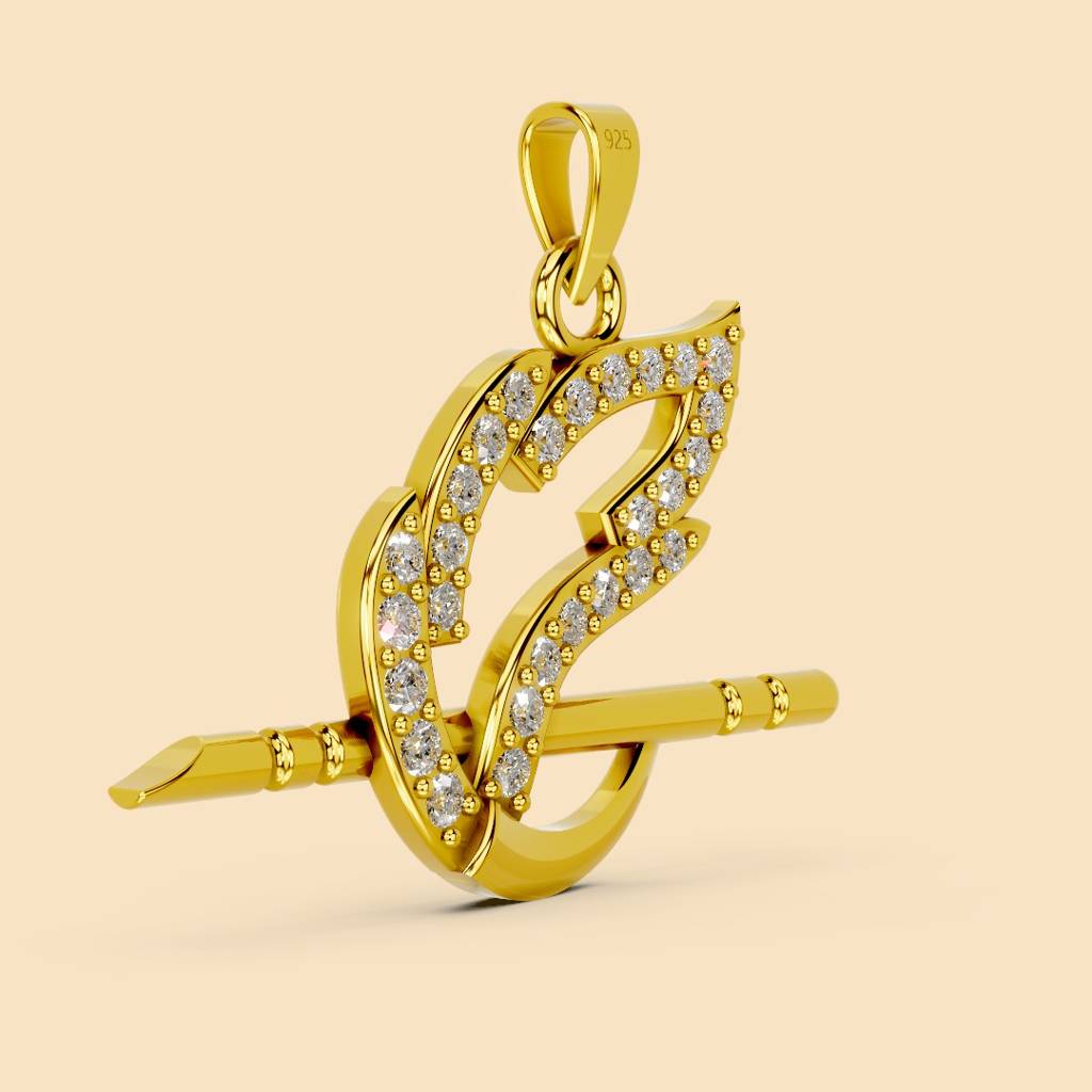 22K Gold Vermeil |Krishna Pendant (Without Chain)| Pure 925 Sterling Silver With The Thickest Gold Layer : TSPN-KRI-22K-13050