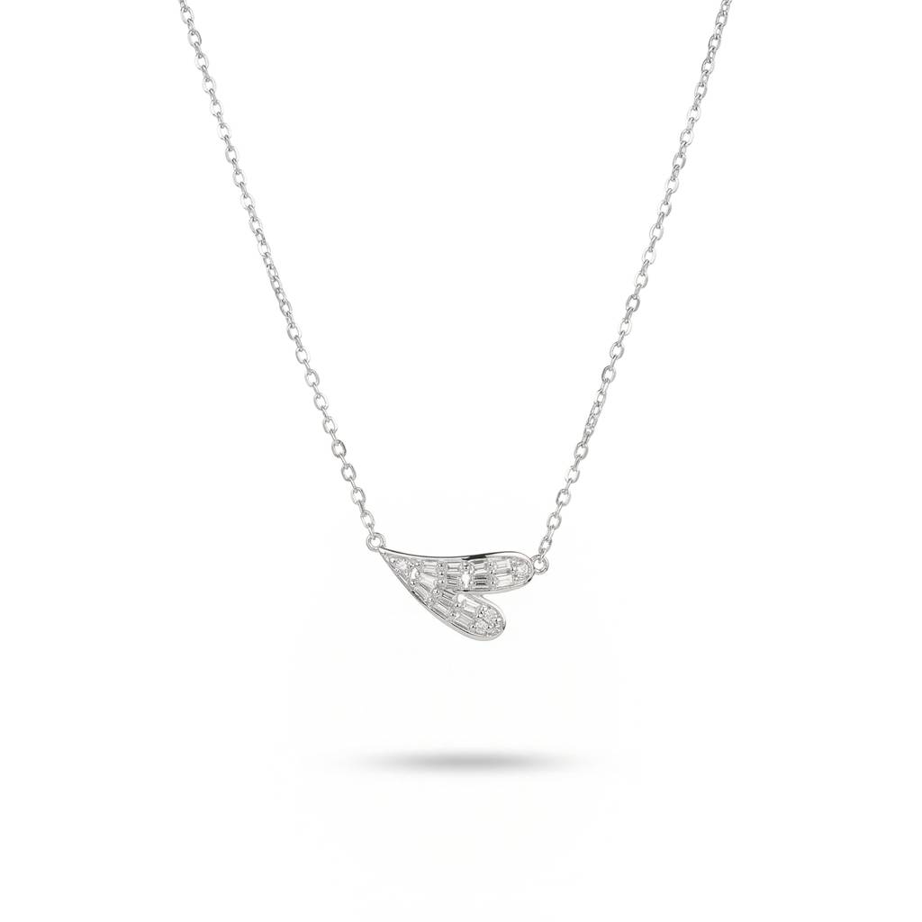 Curved Heart Bar 925 Sterling Silver Necklace For Women : NKIS0099