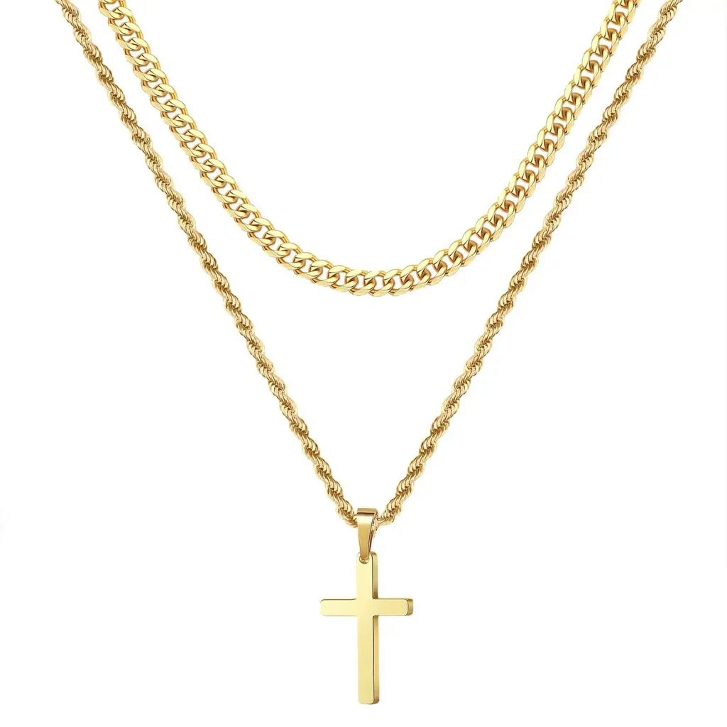 Dual Chic Golden Cross Chain : MN1S0474