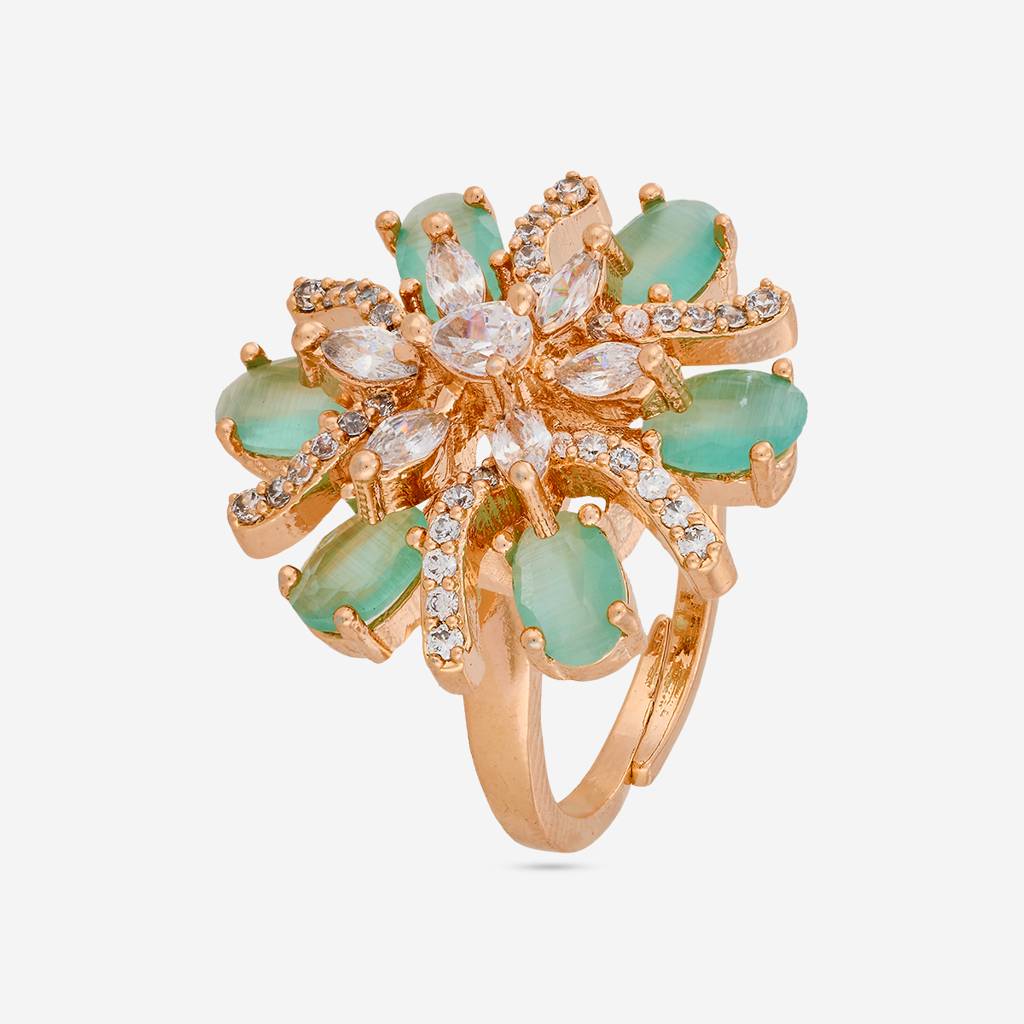 Plated Party Wear Zircon Finger Ring - 469721 : 469724