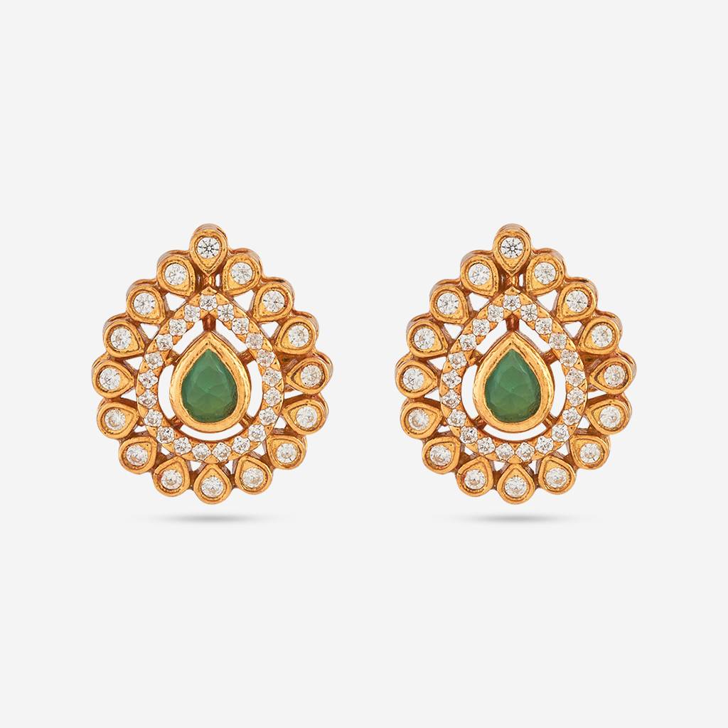 Gold - Plated Festive Temple Earring - 447983 : 447984
