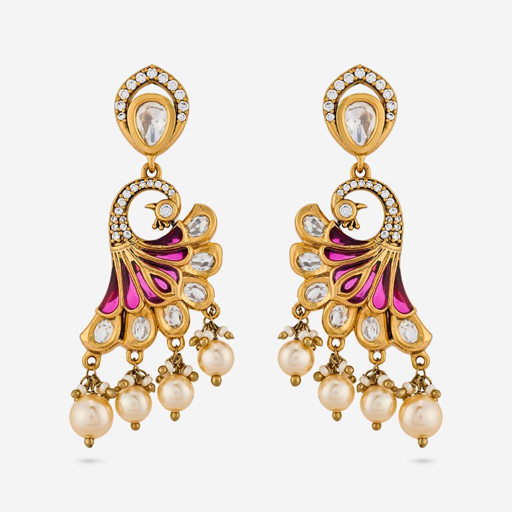 Victorian - Plated Bridesmaid Kundan Earring - 467969 : 467969