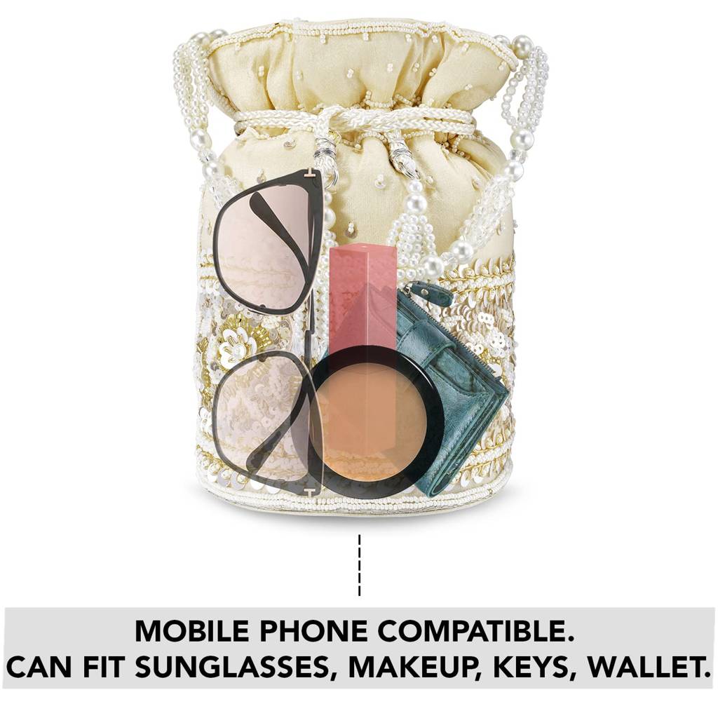 Potli Bags For Women Evening Bag Clutch Ethnic Bride Purse With Drawstring(P46G) : P46G
