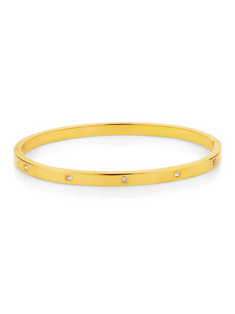 Slim Crystal Bangle Stainless Steel Waterproof & Anti-Tarnish : B56SJSS0G