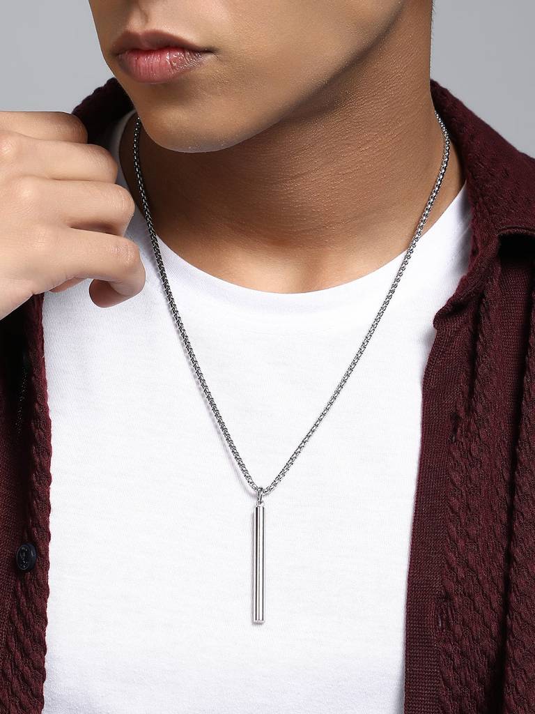 Men'S The Rod Pendant Necklace - Metallic Silver : FAPD1167