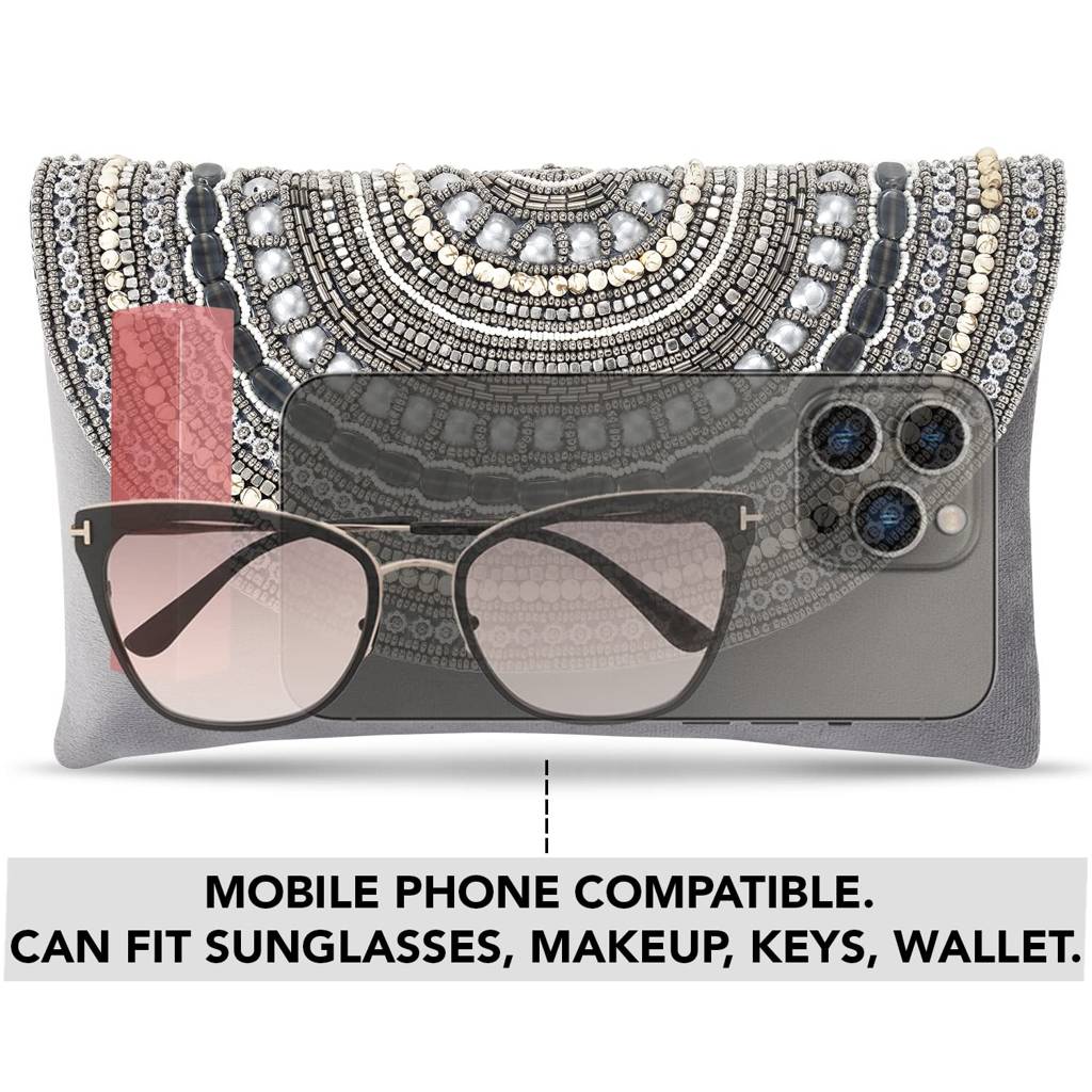 Clutch Purses For Women Wedding Handmade Evening Handbags Party Bridal Clutch (C12Bl) : C12GRY