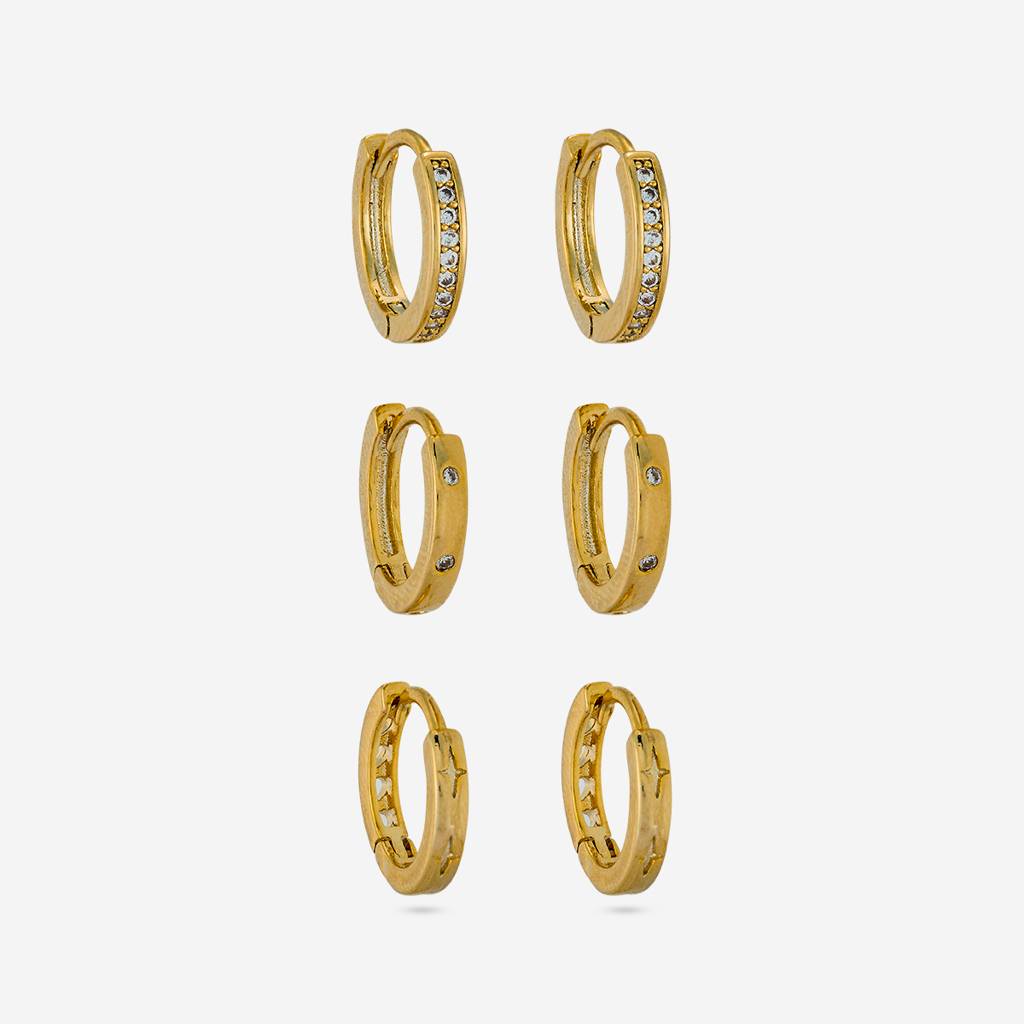 White Gold - Plated Casual Wear Trendy Zircon Earring - 460227 : 460227