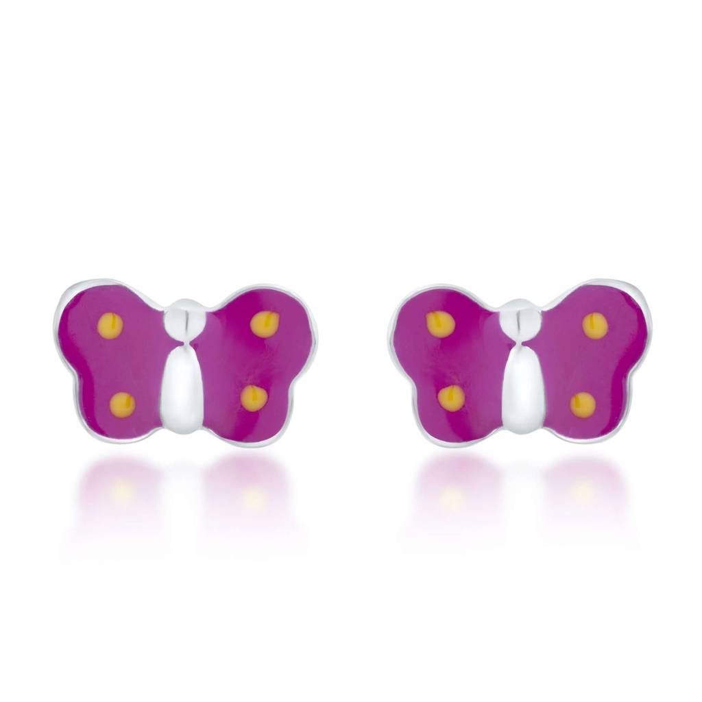 Butterfly Dazzle 925 Sterling Silver Stud Earrings For Kids : NERWW01400227