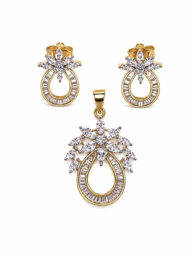 Aarohi Zircon Diamond Pendant Set : YI24A1027E