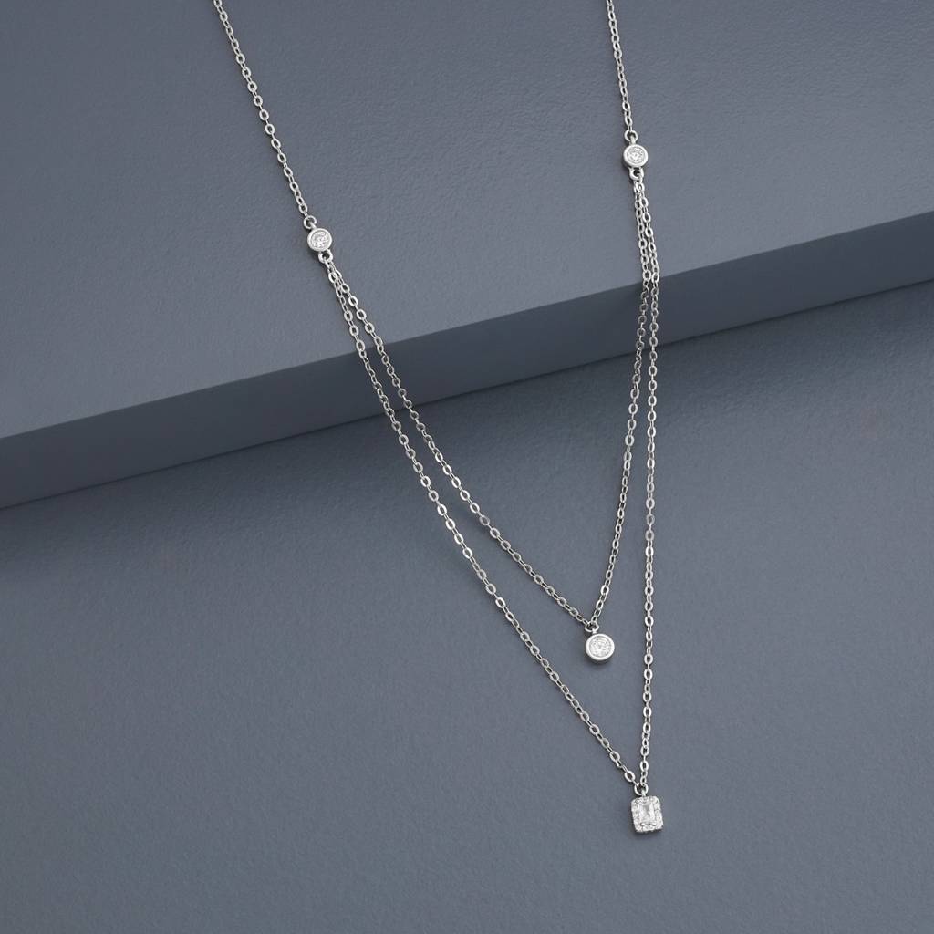 Office Wear Silver Necklace - 466364 : 466365