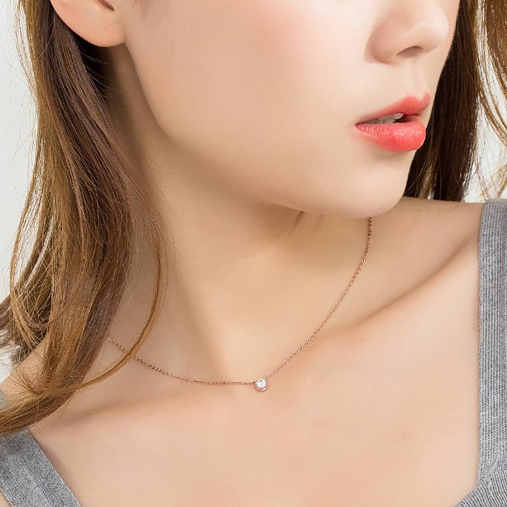 Crystal Studded Pendant Chain Necklace Fashion Jewellery For Women & Girls : PX9P83C