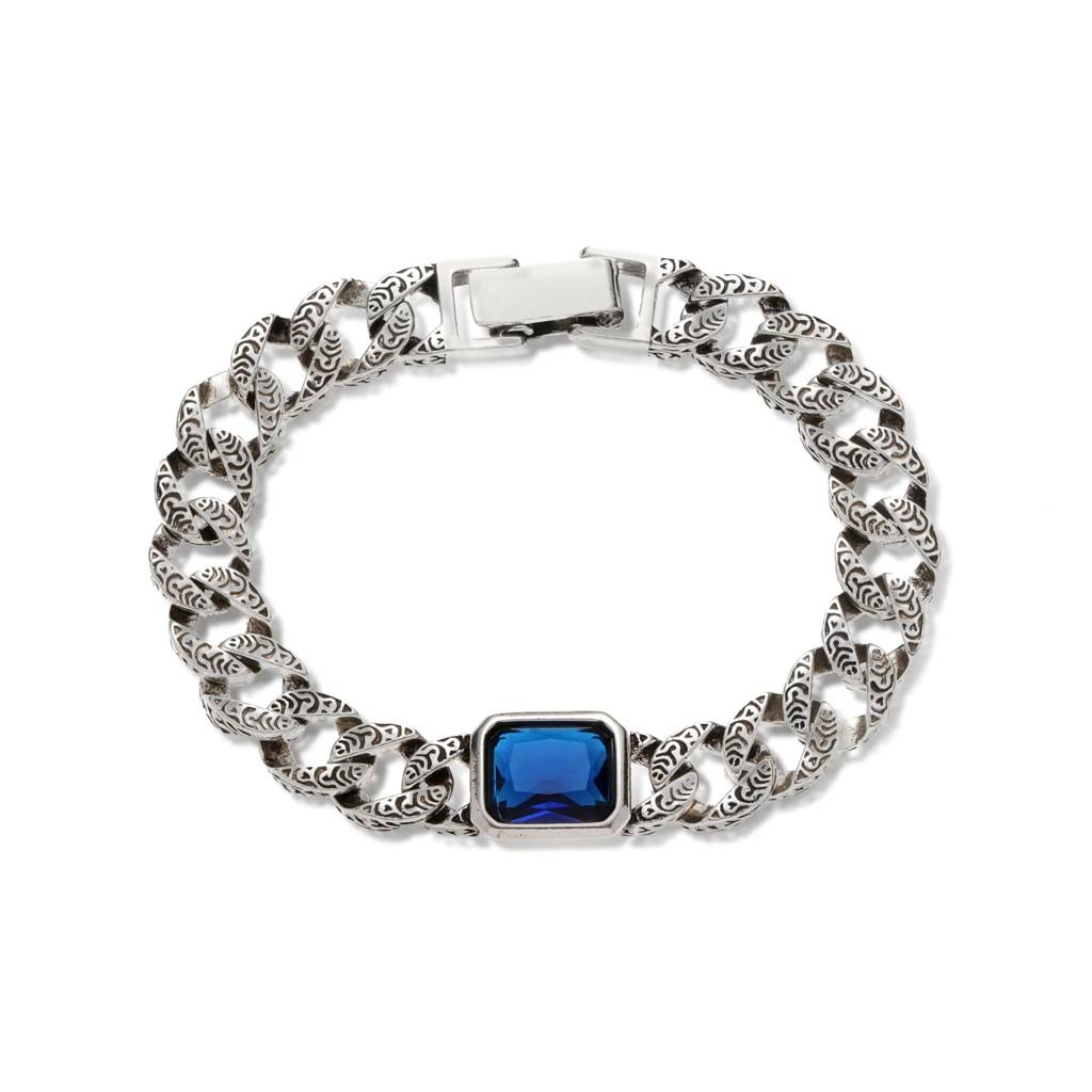 Ocean Breeze Cuban Link Bracelet : MB1S1005-S-BU