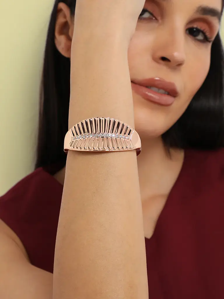 Veridian-Sohi Gold-Plated Cuff Bracelet : SOHIBR8177