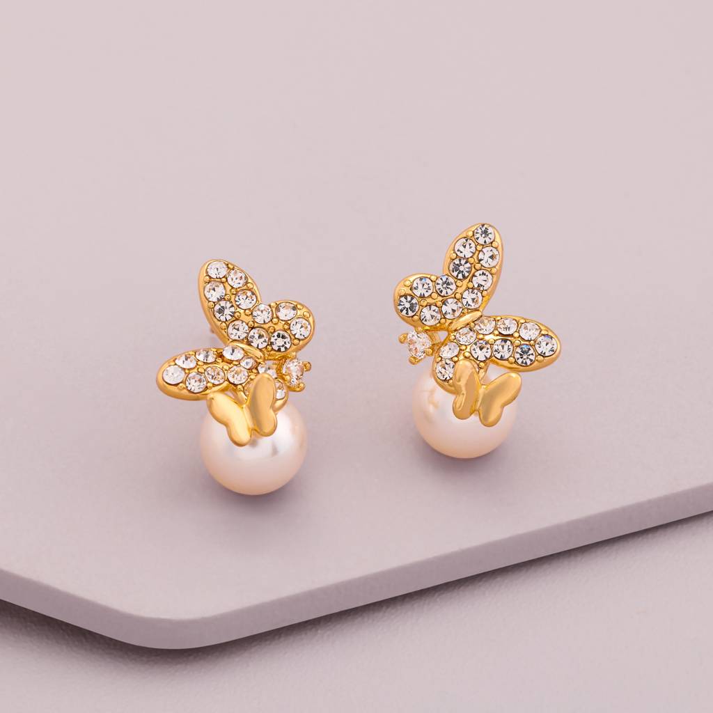 Pearl Gold - Plated Casual Wear Trendy Zircon Earring - 464618 : 464618