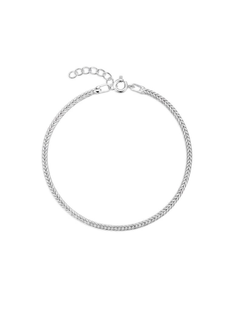 925 Silver Wheat Chain Bracelet : CVGB252