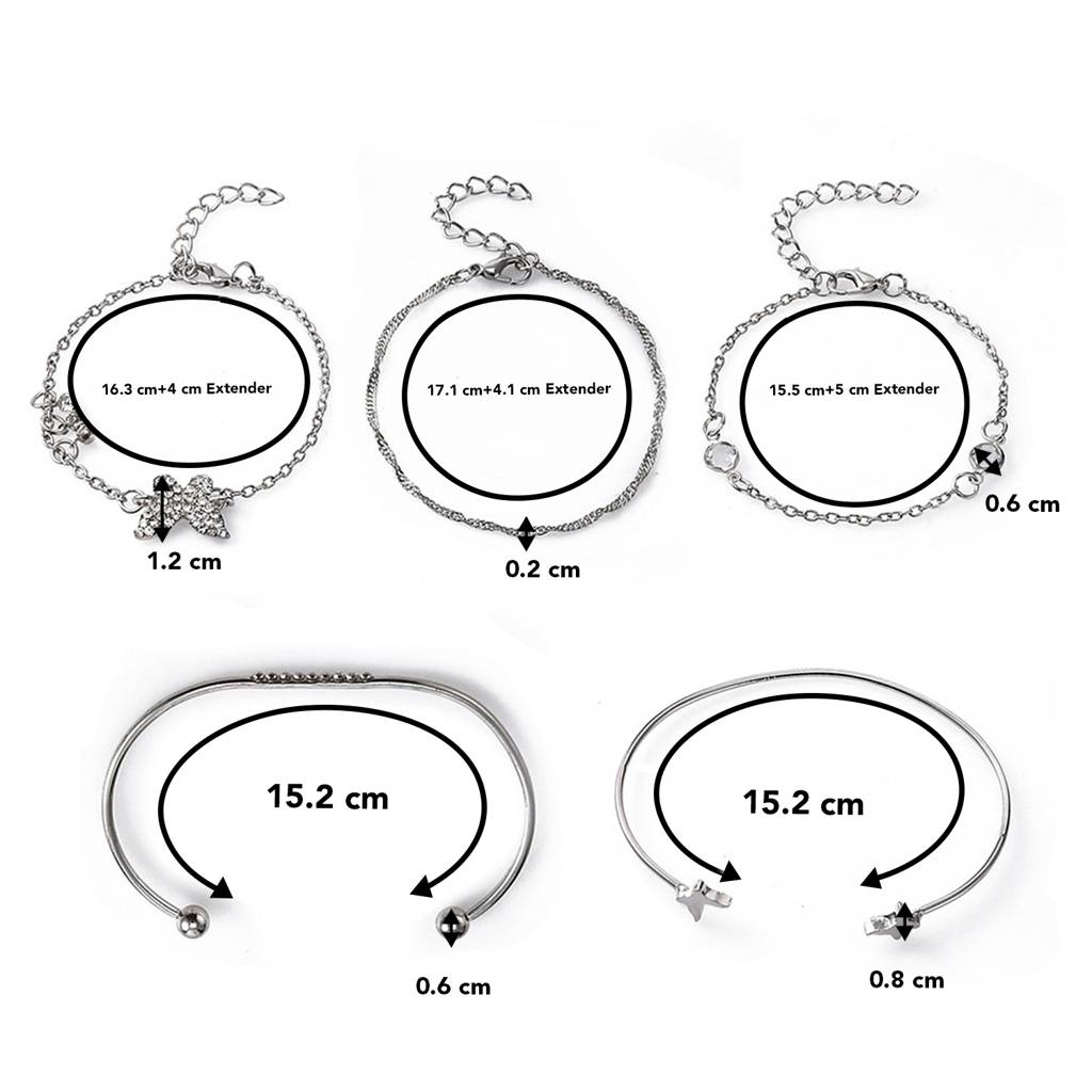 Silver Plated Cubic Zirconia Studded Adjustable And Openable Bracelets Fancy Stylish Fashion Jewellery For Women (P : PX8B104S