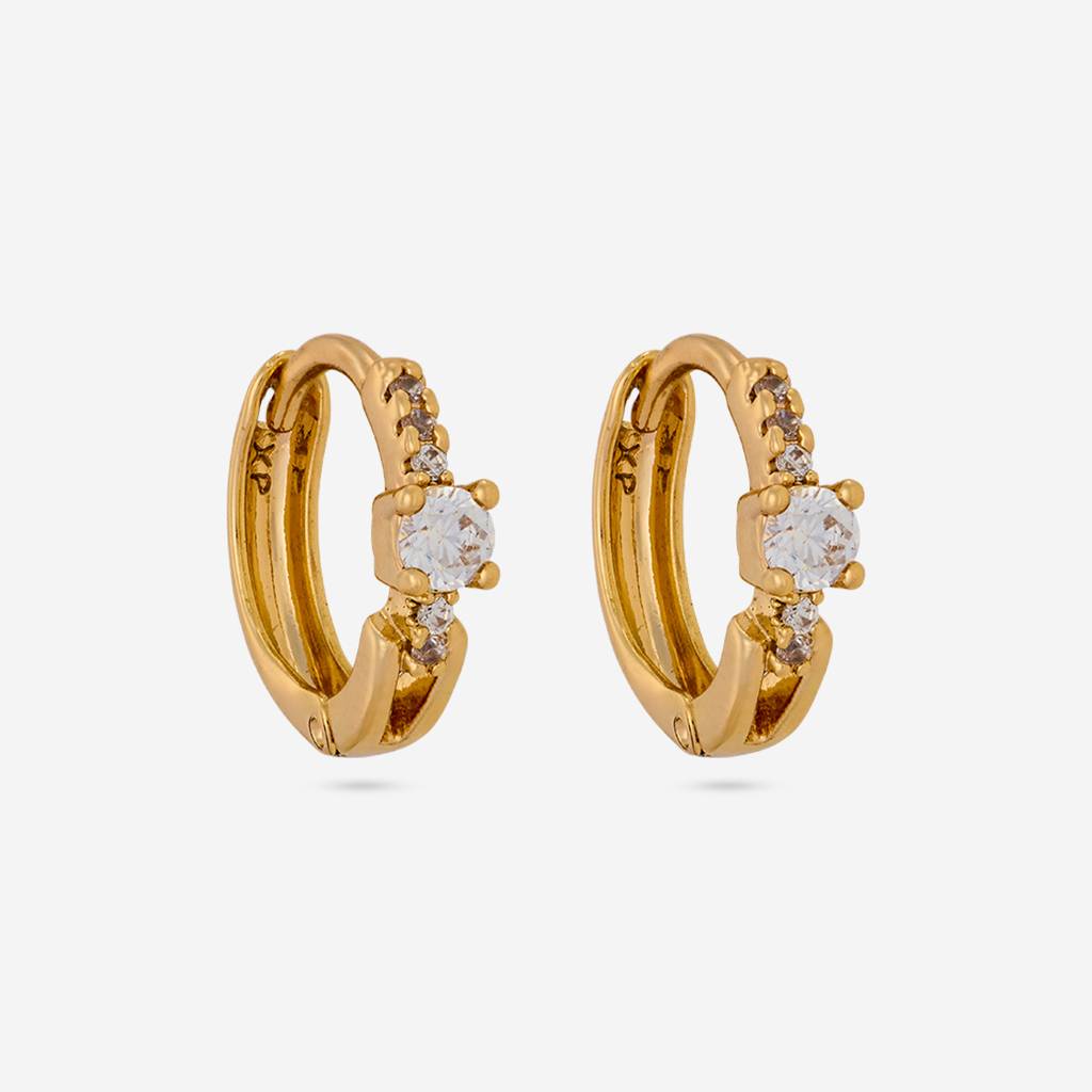 White - Plated Casual Wear Trendy Zircon Earring - 460341 : 460342