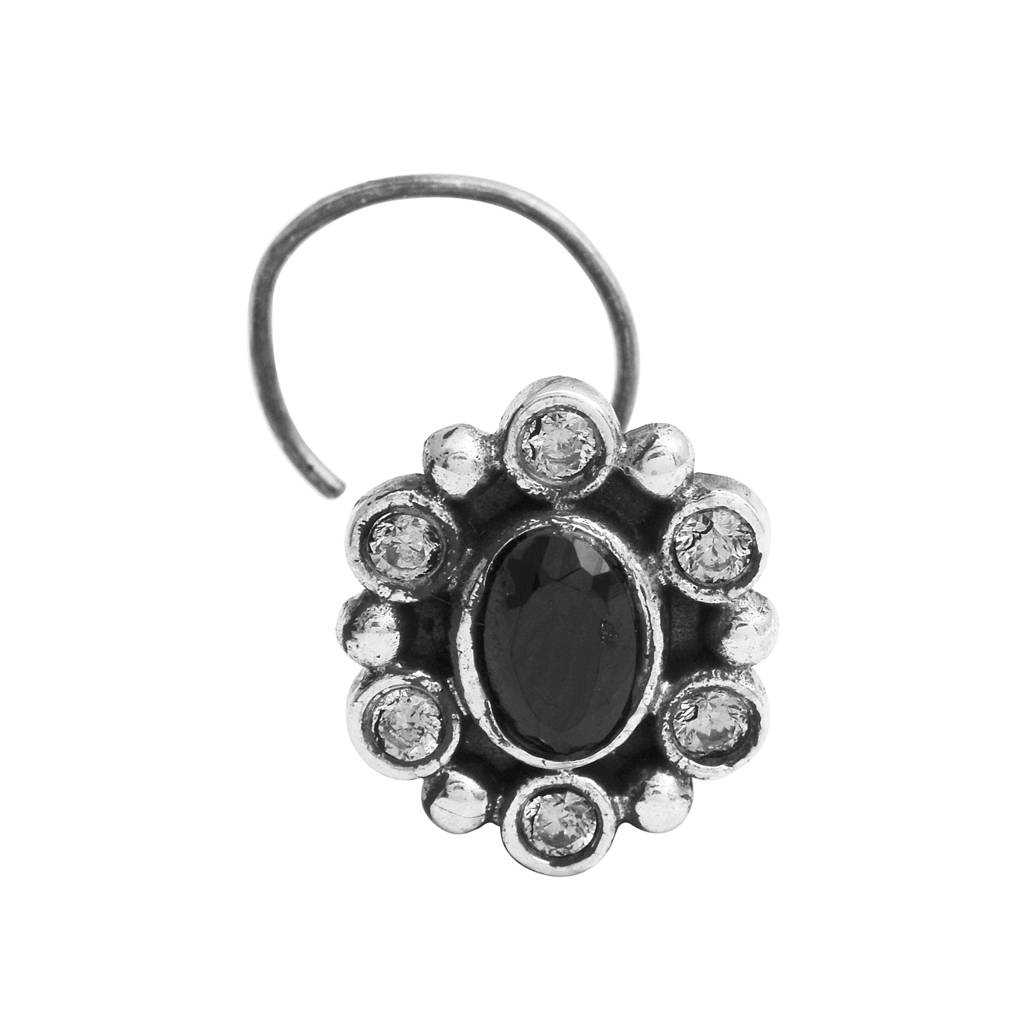 Gemstone Nose Pin 925 Sterling Silver : NP00150-1