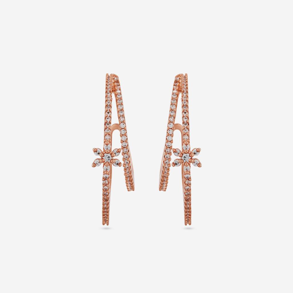 White - Plated Party Wear Zircon Earring - 467256 : 467257