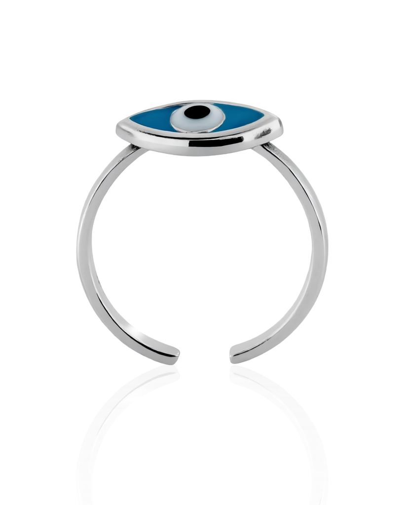 925 Sterling Silver Evil Eye Toe Ring For Women : SMK-W-TR-004