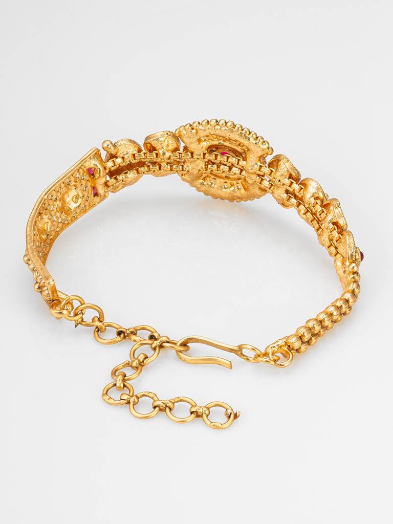 Antique Gold-Toned Traditional Sun Disc Bracelet : BG2477