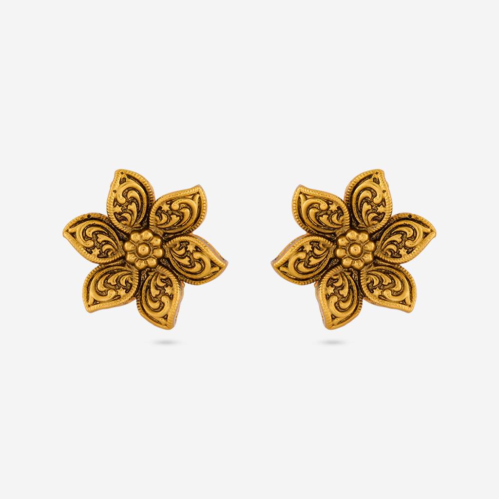 Gold - Plated Festive Antique Earring - 472130 : 472130