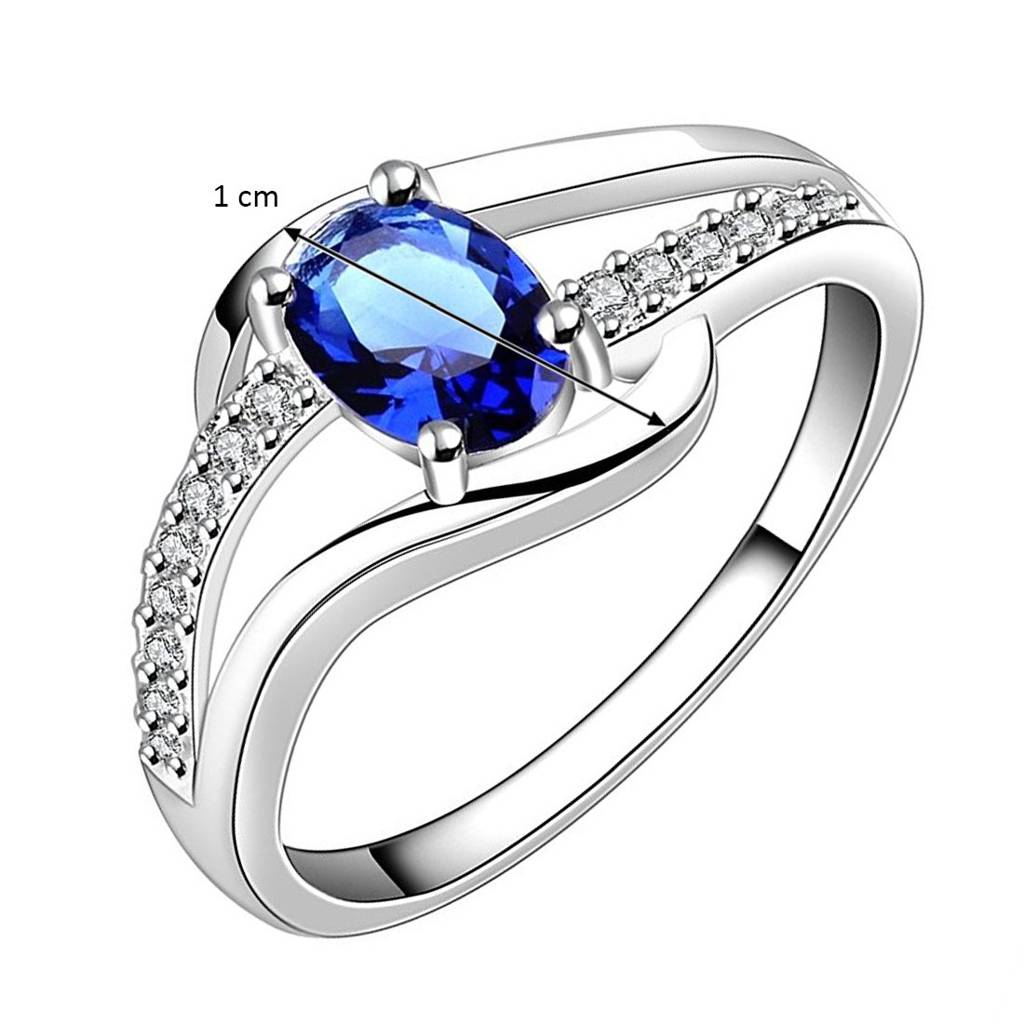 Exclusive Latest Fashion Austrian Collection Non-Precious Metal And Cubic Zirconia Ring For Women (Blue) : PFCR12-7