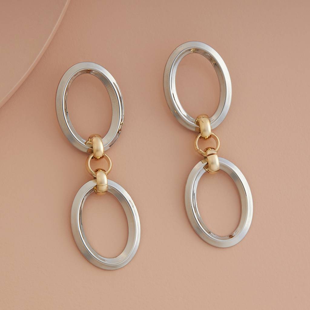 Rhodium-Gold - Plated Casual Wear Trendy Earring - 439089 : 439089