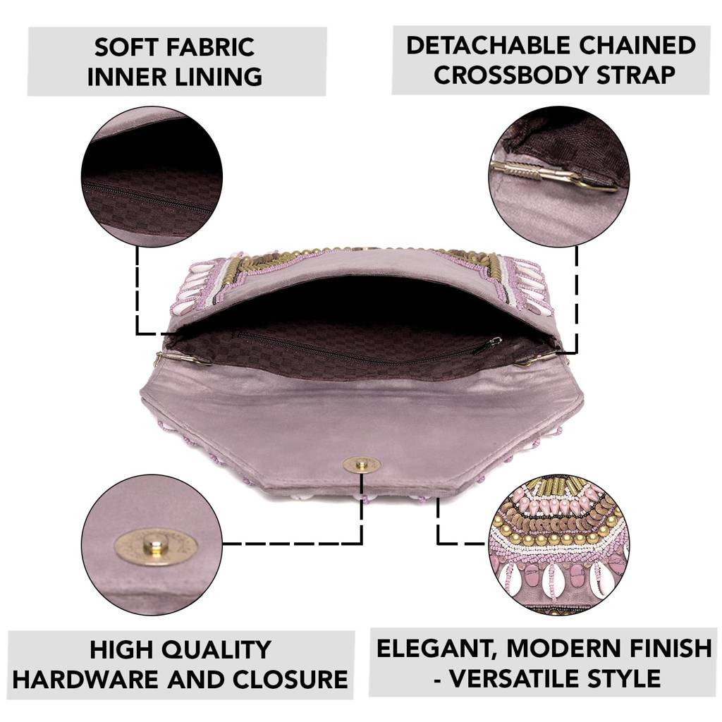 Clutch Purses For Women Handmade Evening Sling Handbag Stylish Bridal Fashion Clutch Bag For Girls (C156G) : C156P