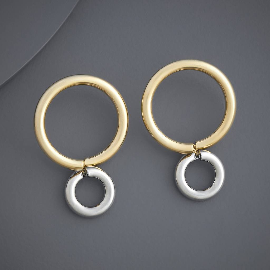 Rhodium-Gold - Plated Casual Wear Trendy Earring - 439319 : 439319