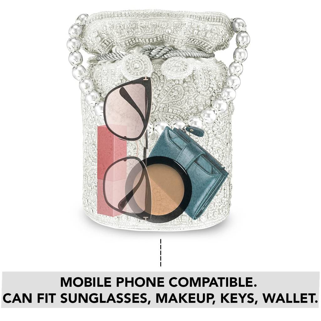 Potli Bags For Women Evening Bag Clutch Ethnic Bride Purse With Drawstring (P69S) : P69S