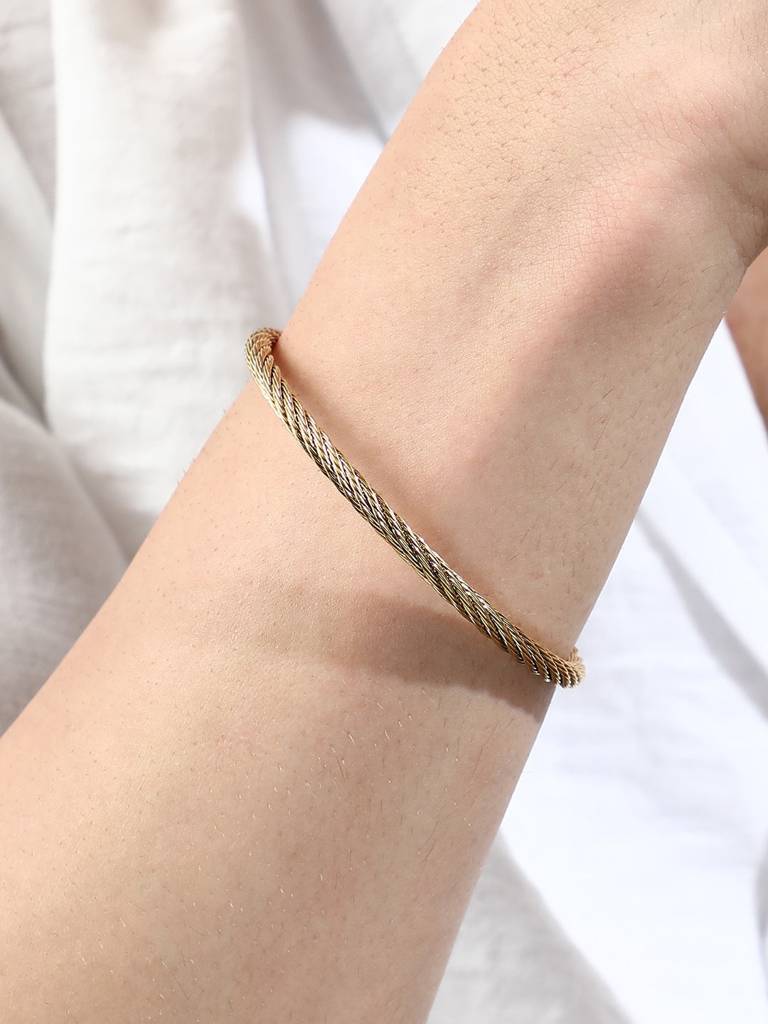 Men'S The Twisted-Hook Bangle Bracelet - California Gold : SOHIBR6435