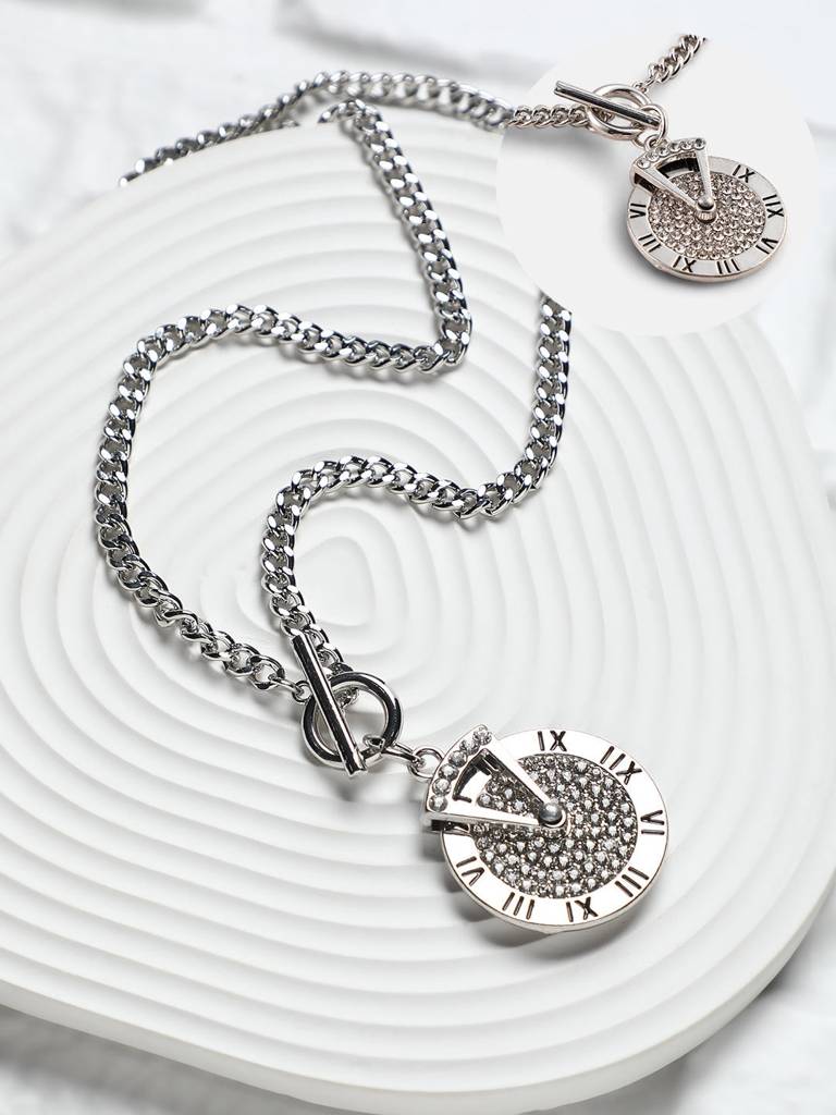 Men'S The Time Pendant Necklace - Metallic Silver : FAPD1102