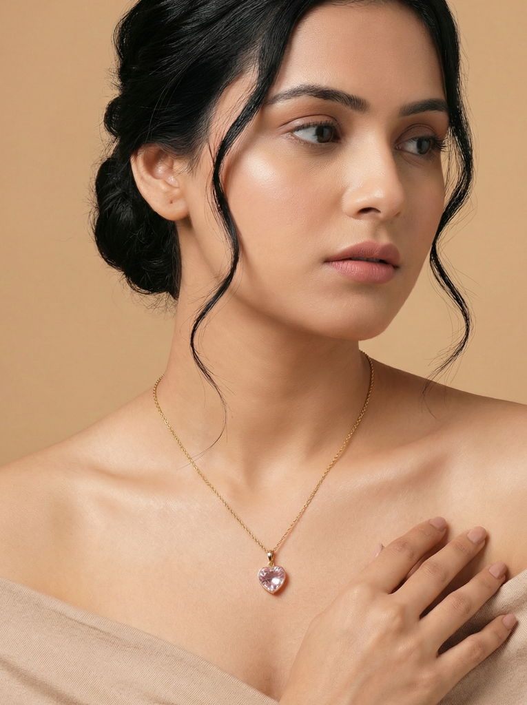 Champagne Heart Pendant : Z-NL-GP-013