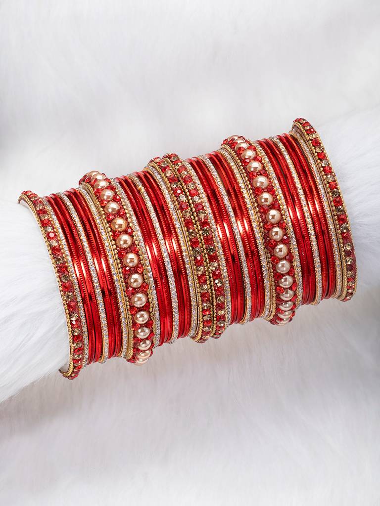 Metal Chuda Bangle Set For Women Wedding Bridal Indian Traditional Ethnic Jewellery : PF51B42R