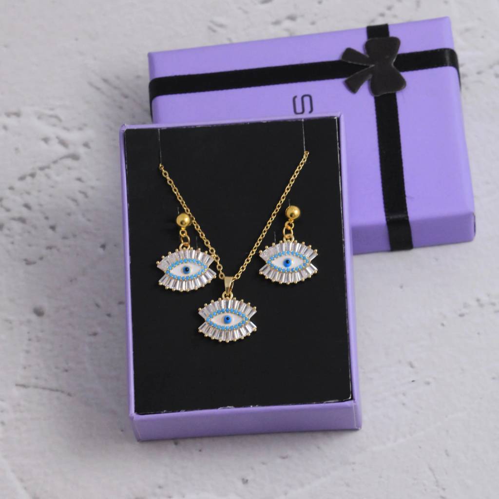 Eye Of Protection Earrings And Necklace Set : EN21501