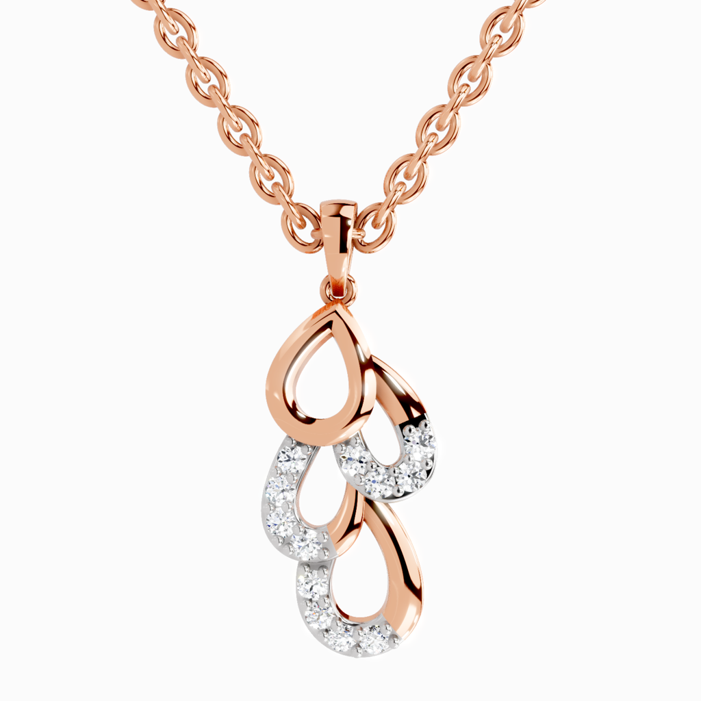 Lab Grown Diamond 0.12 Carat Drop Pendant 14K : SPP15893-PD-14KR-012CT