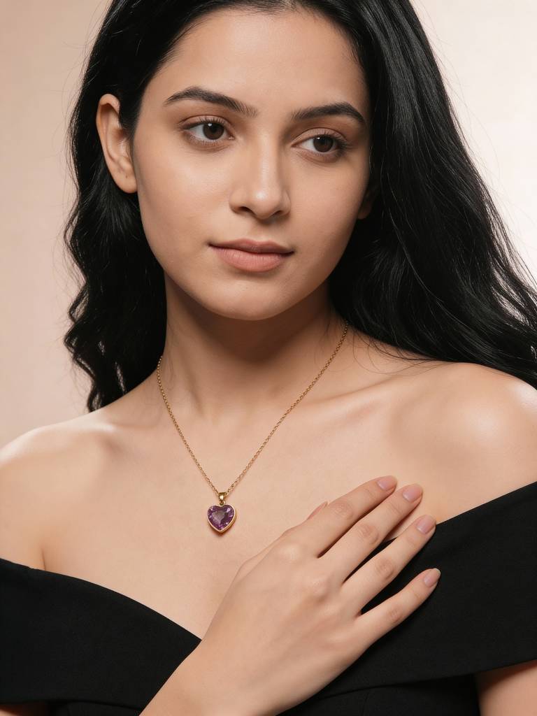 Champagne Heart Pendant : Z-NL-GPR-014