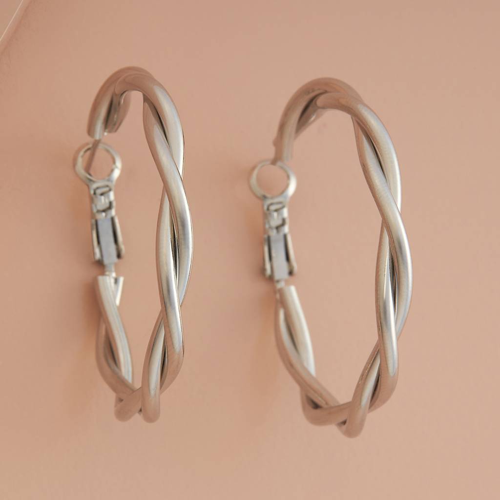 Rhodium - Plated Casual Wear Trendy Earring - 439612 : 439612